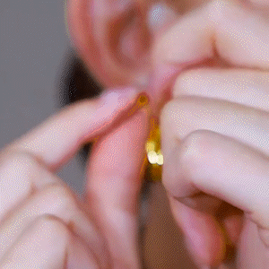 黃玫瑰花圈圈耳環