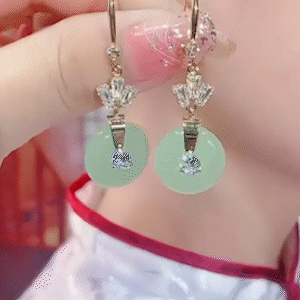 古風平安扣圓形耳環