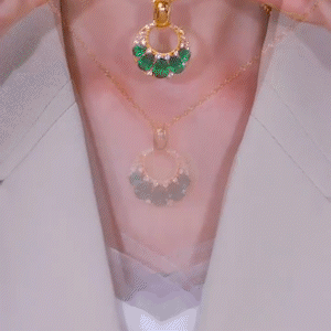 祖母綠水晶圈圈項鍊