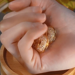 大圈圈鏤空金色耳環