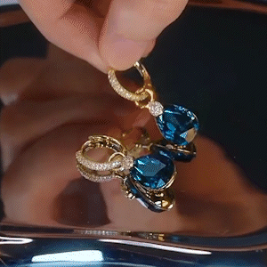 藍色寶石輕奢耳環