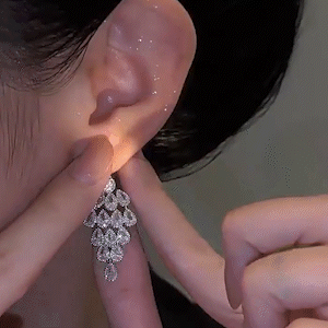 輕奢孔雀鋯石耳環