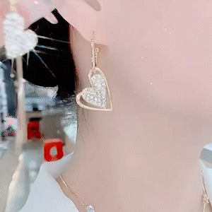 心心相印愛心AB款流蘇耳環