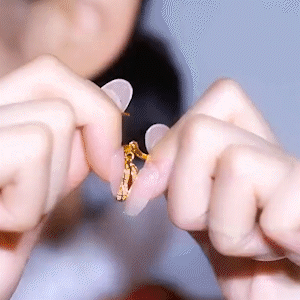 紅色珍珠花生耳環