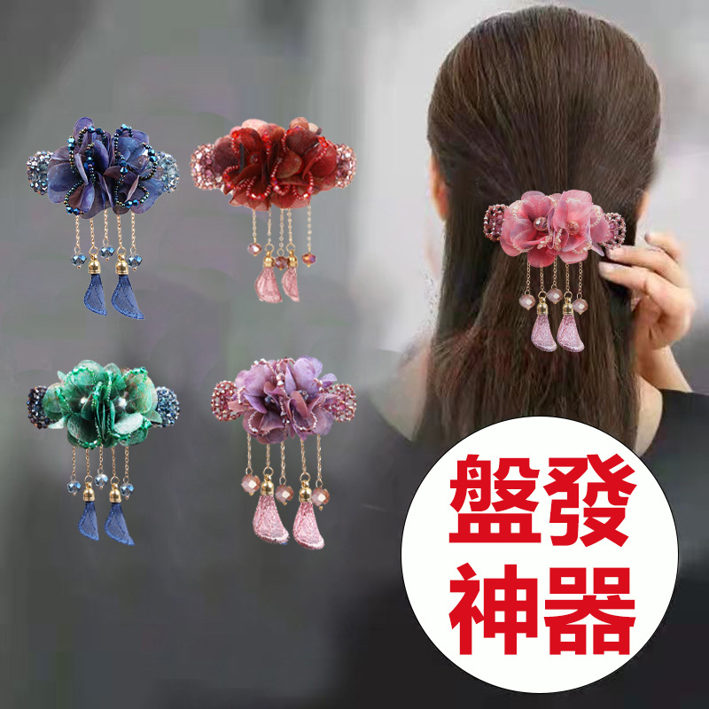 古風水晶流蘇盤發神器