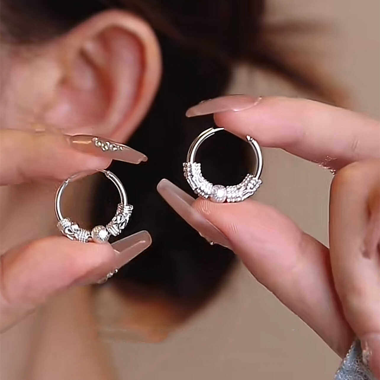 新中式如意轉運珠氣質耳環