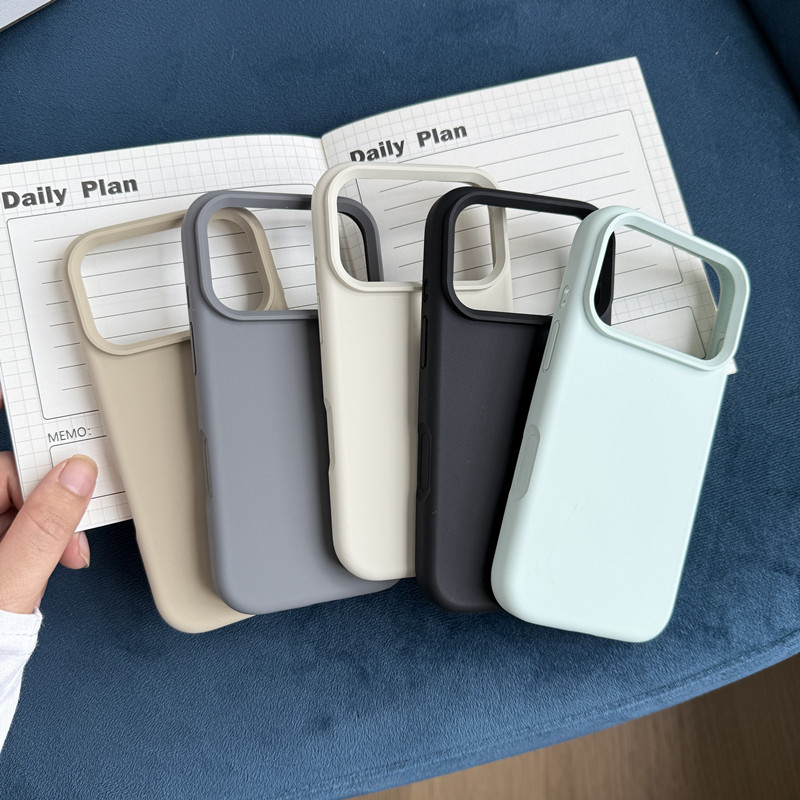 ins奶油風蘋果保護殼 液態硅膠簡約殼