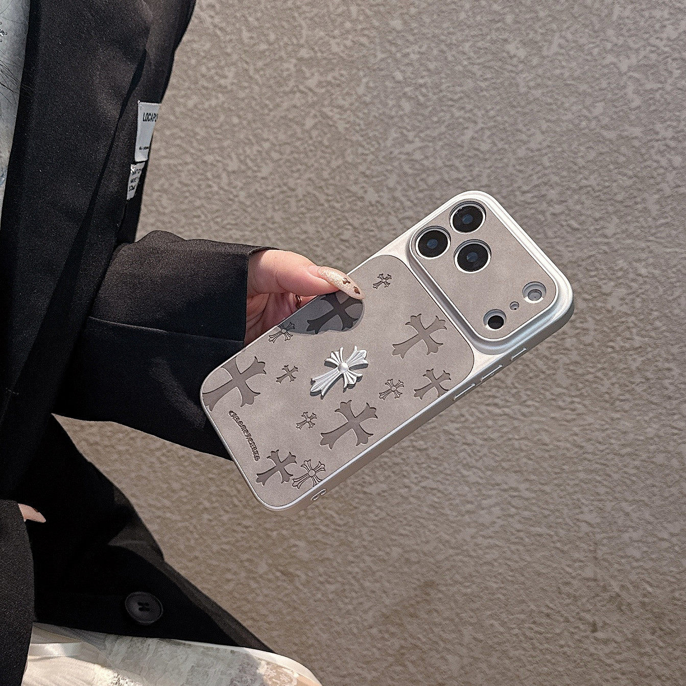 金屬立標克羅心iphone蘋果保護殼