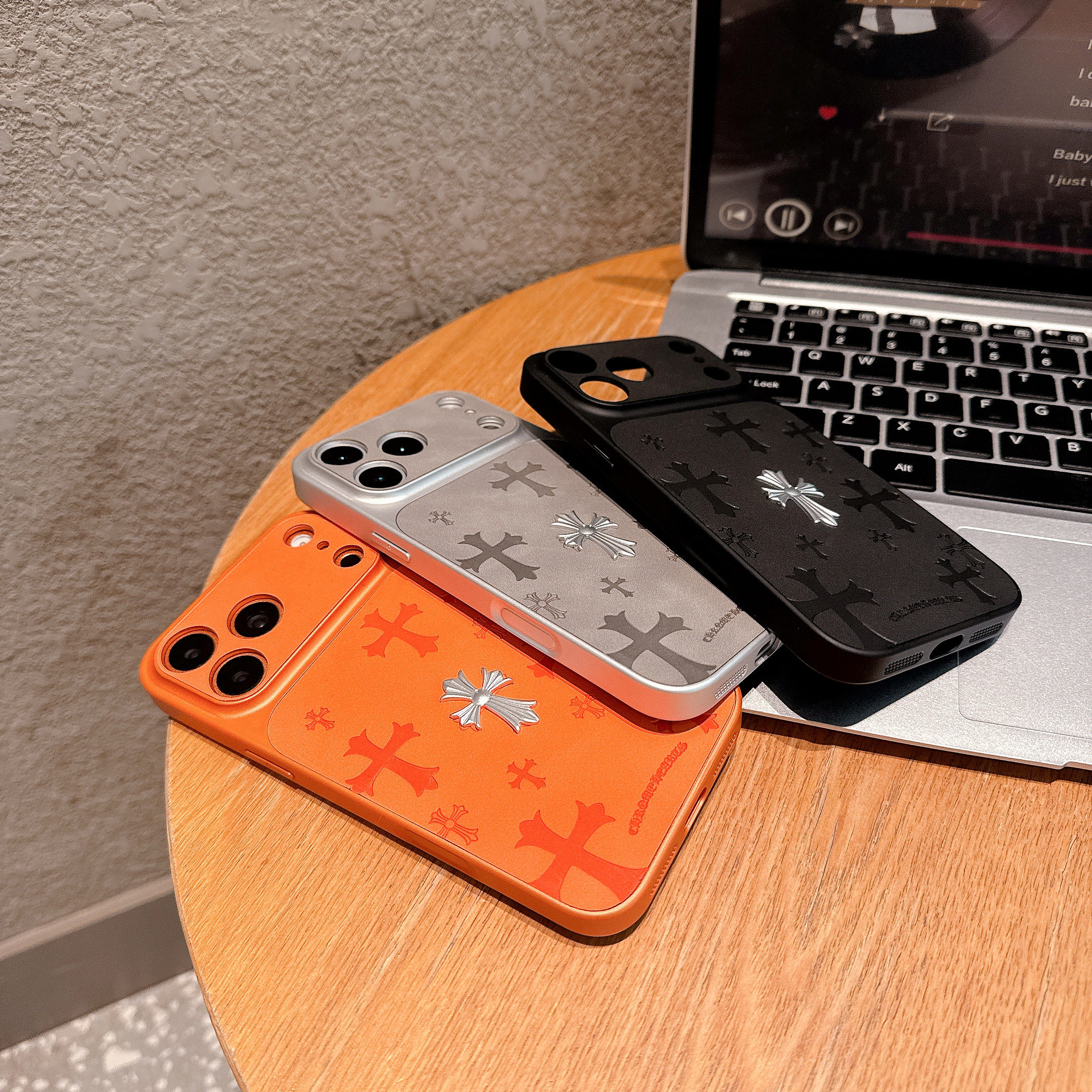 金屬立標克羅心iphone蘋果保護殼