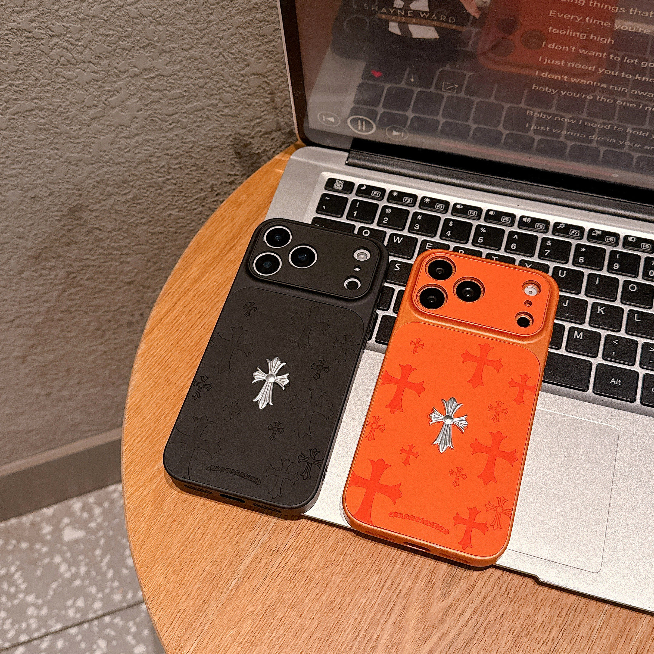 金屬立標克羅心iphone蘋果保護殼