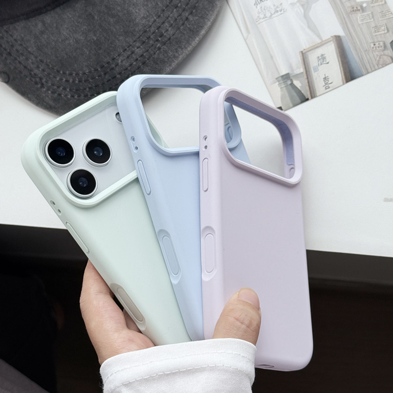 ins奶油風蘋果保護殼 液態硅膠簡約殼