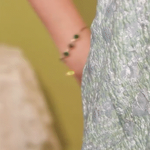 漸變藍色流蘇樹葉髮夾