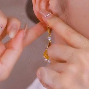 輕奢設計感黃玫瑰耳環