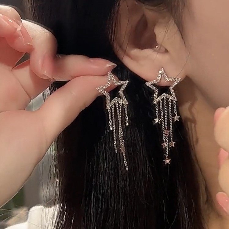 星河入夢星星流蘇耳環