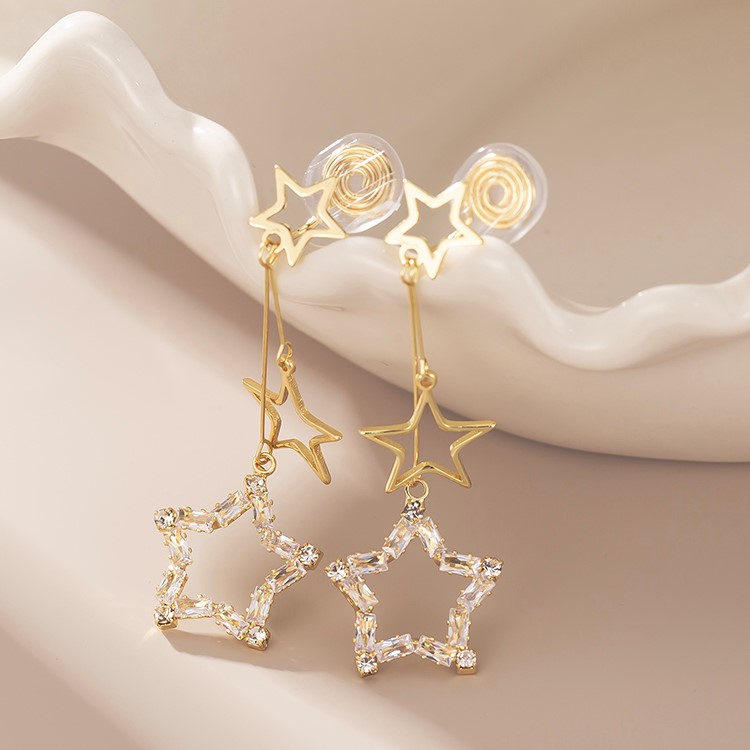 超閃五角星長款耳環