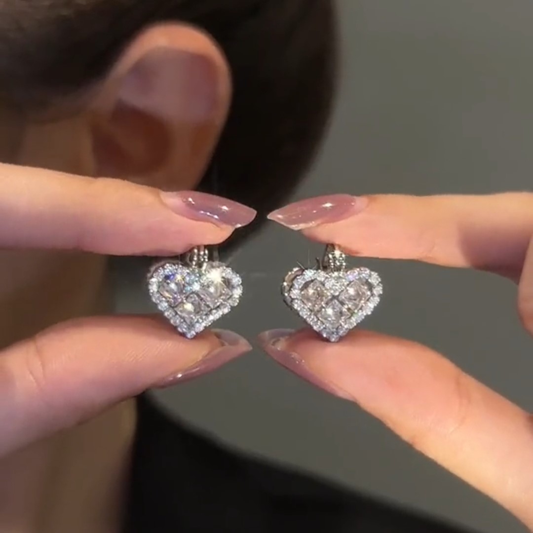 心心相印精緻百搭愛心耳環
