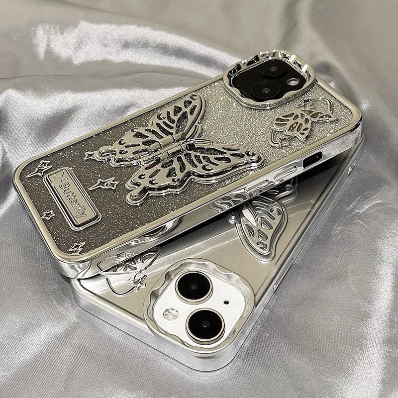 高級感閃粉鏤空帶你讀蝴蝶手機保護殼