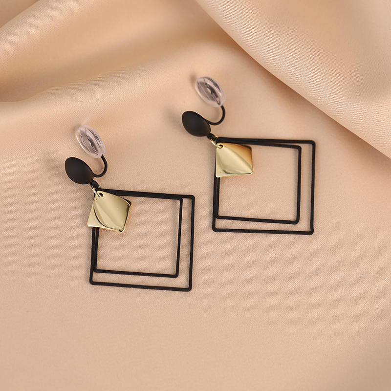 幾何顯瘦菱形氣質耳環