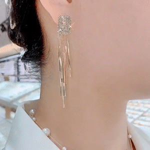 原創設計金色流蘇耳環