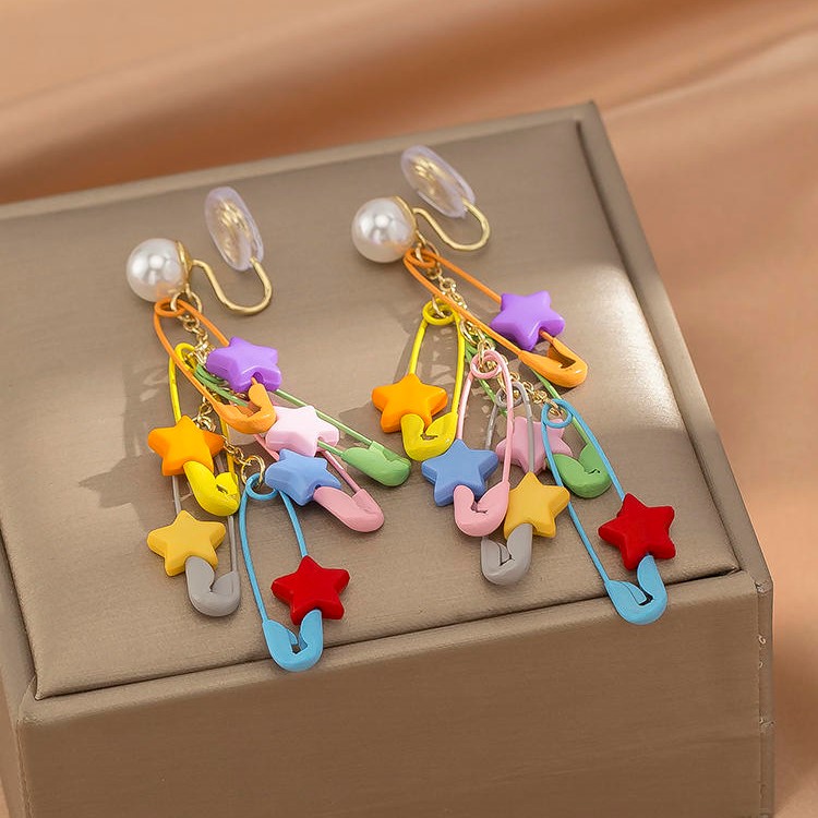 元氣多巴胺彩色糖果別針耳環