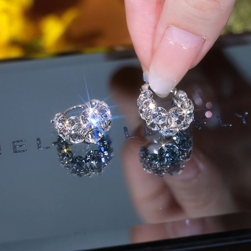 雙排閃耀鑽石耳環