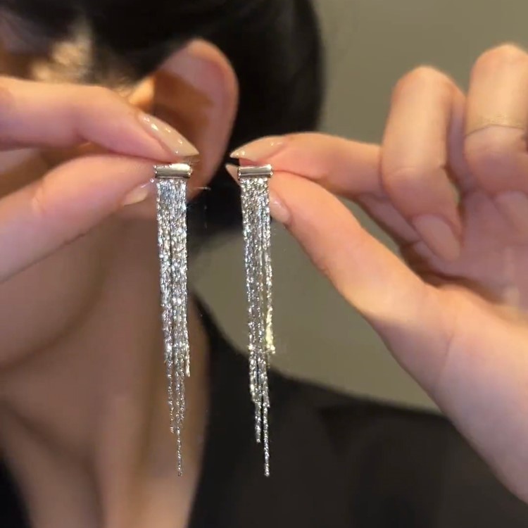 新款長流蘇顯瘦耳環