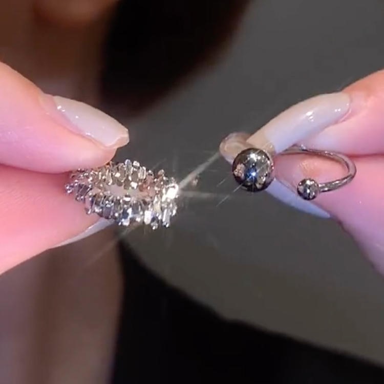 碎銀子不對稱耳夾 無耳洞必備