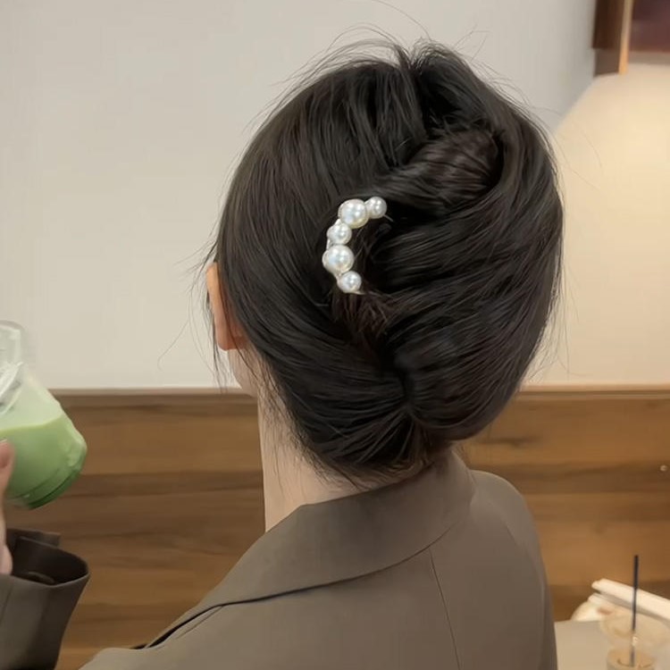 珍珠U型髮簪 氣質簪子