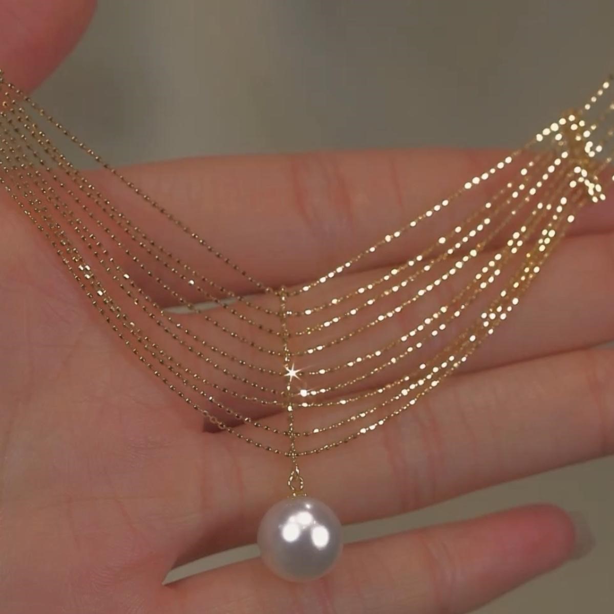 金色蕾絲珍珠項錬