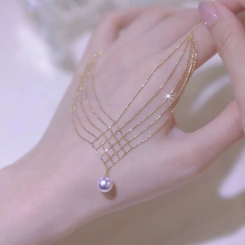 珍珠魚尾蕾絲項錬