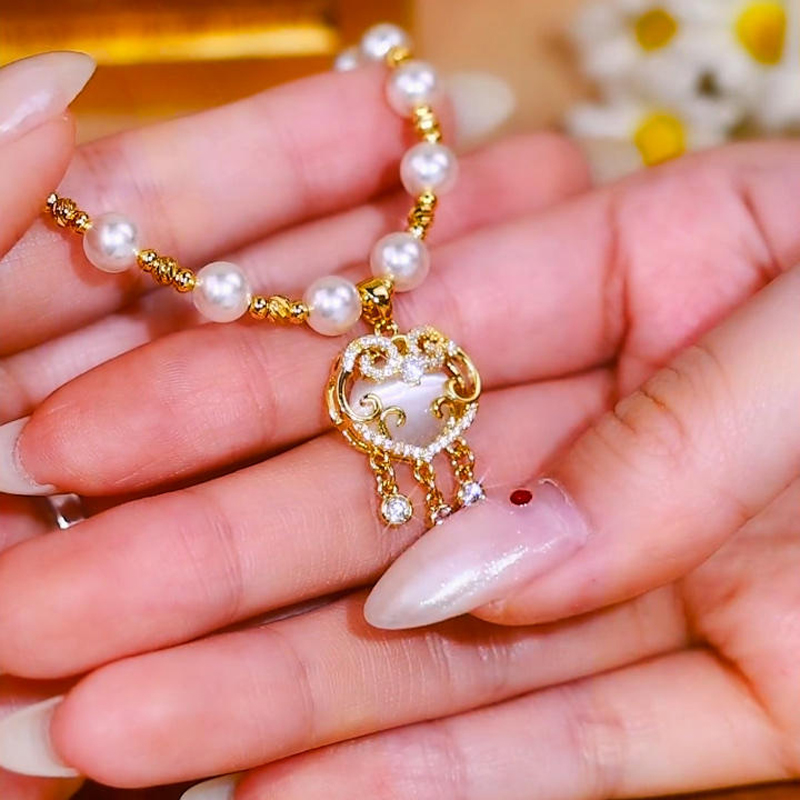 平安鎖珍珠項錬