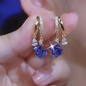 氣質方糖水晶耳扣耳環