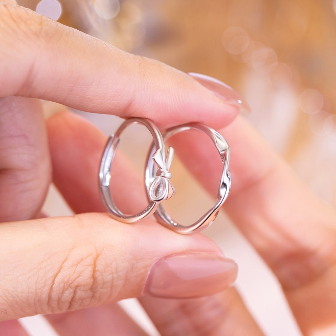 莫比烏斯蝴蝶結 純銀情侶戒指