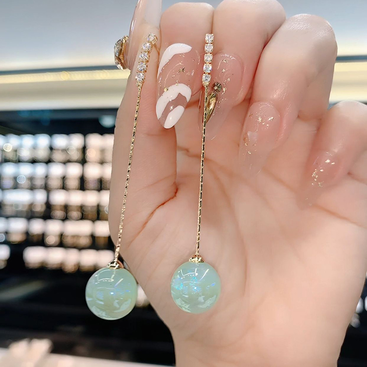 長款人魚姬珍珠流蘇耳環