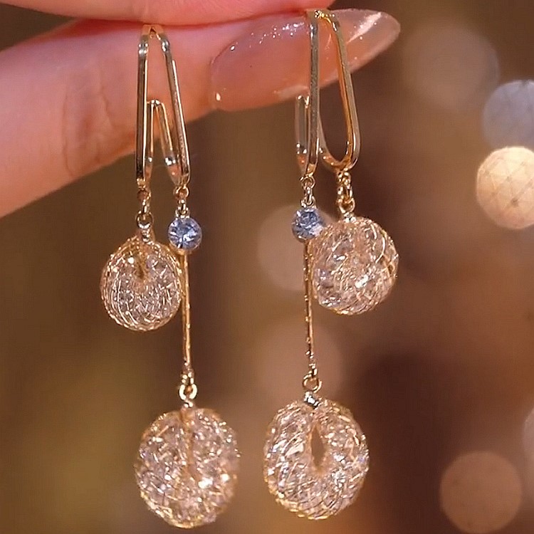 水晶流蘇耳環  -FANYIACC