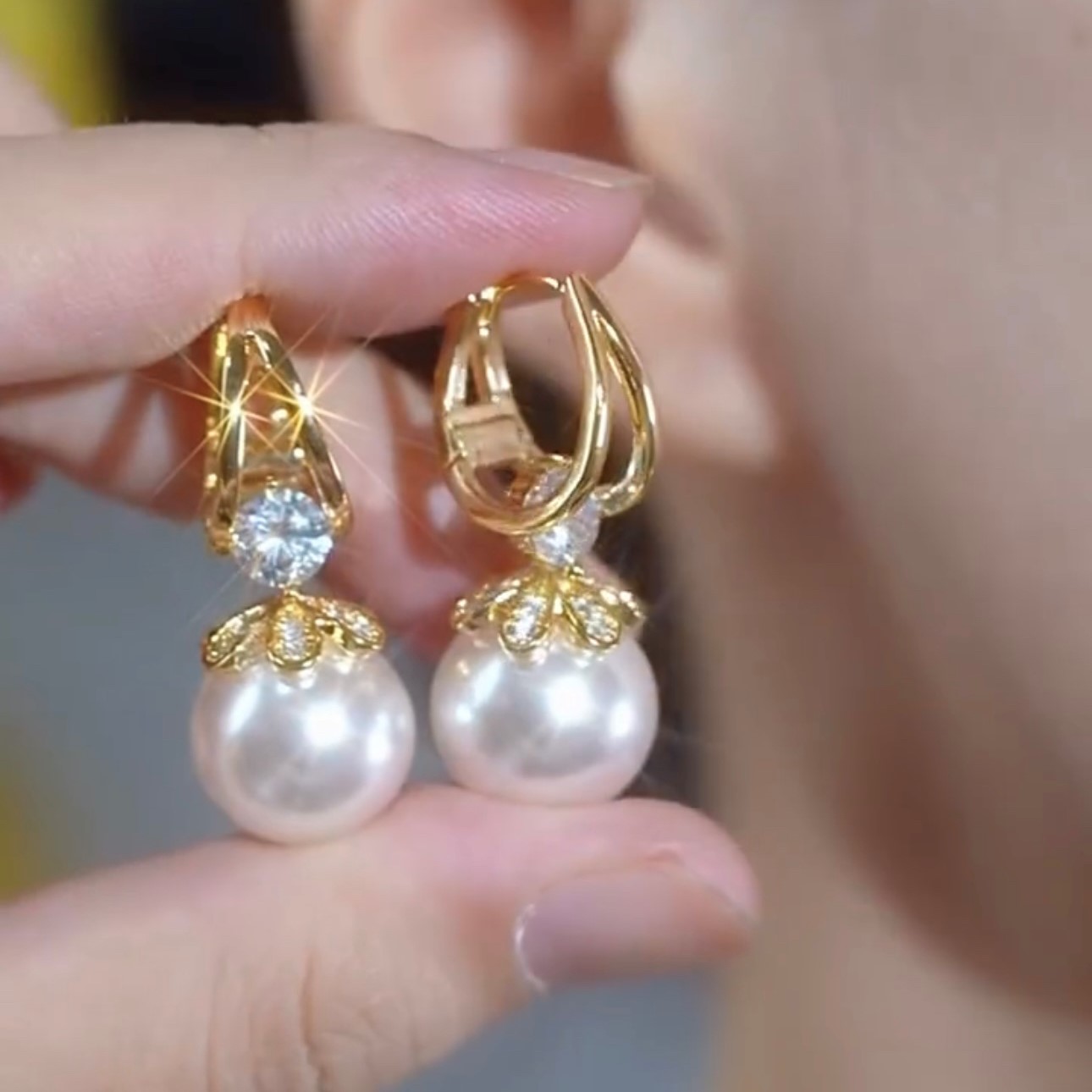 法式百搭S925銀珍珠耳環