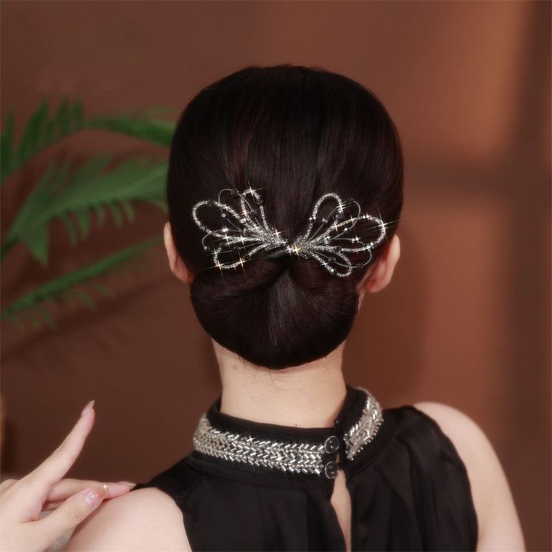 超閃黑色流蘇氣質髮夾  