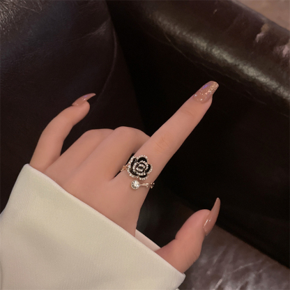 山茶花個性時尚戒指