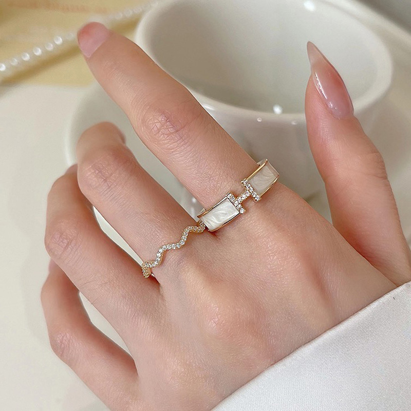 H字母戒指 輕奢開口戒指