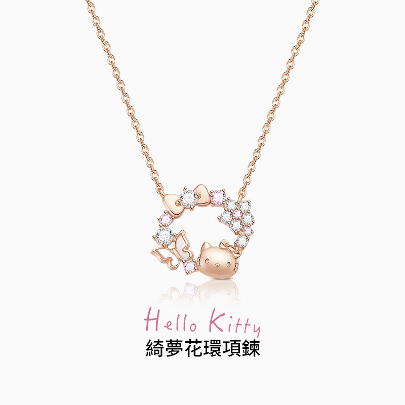 HelloKitty系列項鍊S925銀鎖骨錬