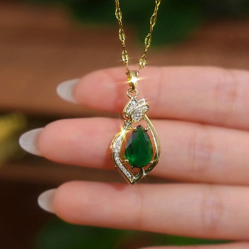 綠色方糖水晶耳環耳扣耳環