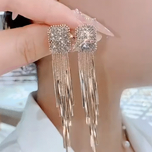 原創設計金色流蘇耳環