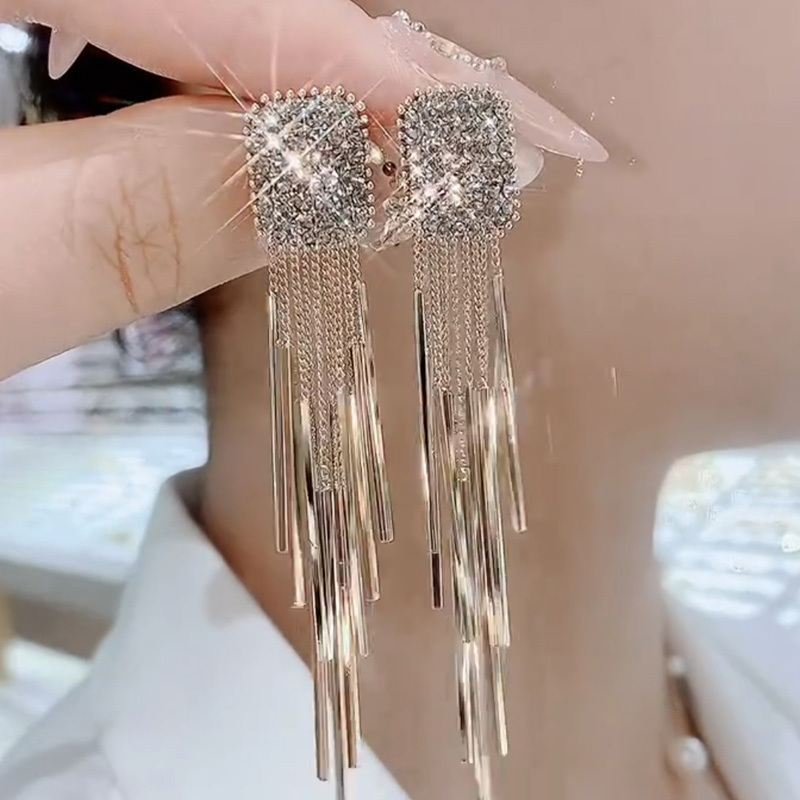 原創設計金色流蘇耳環