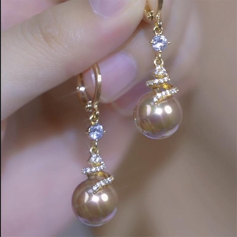 高級感螺旋香檳色珍珠