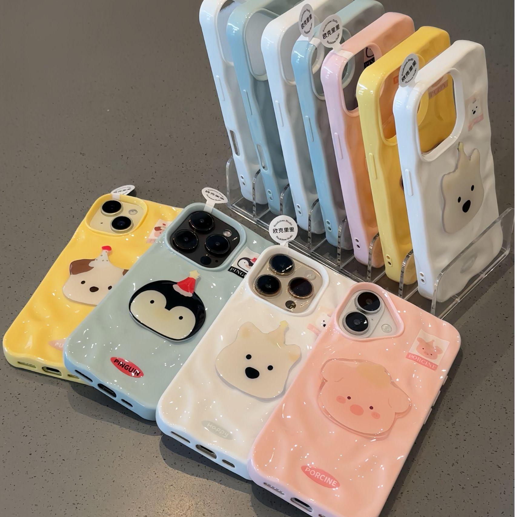 新款卡通褶皺軟殼 可愛iphone手機保護殼