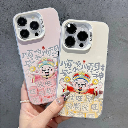 情侶順風順水順財神蘋果iphone手機保護殼