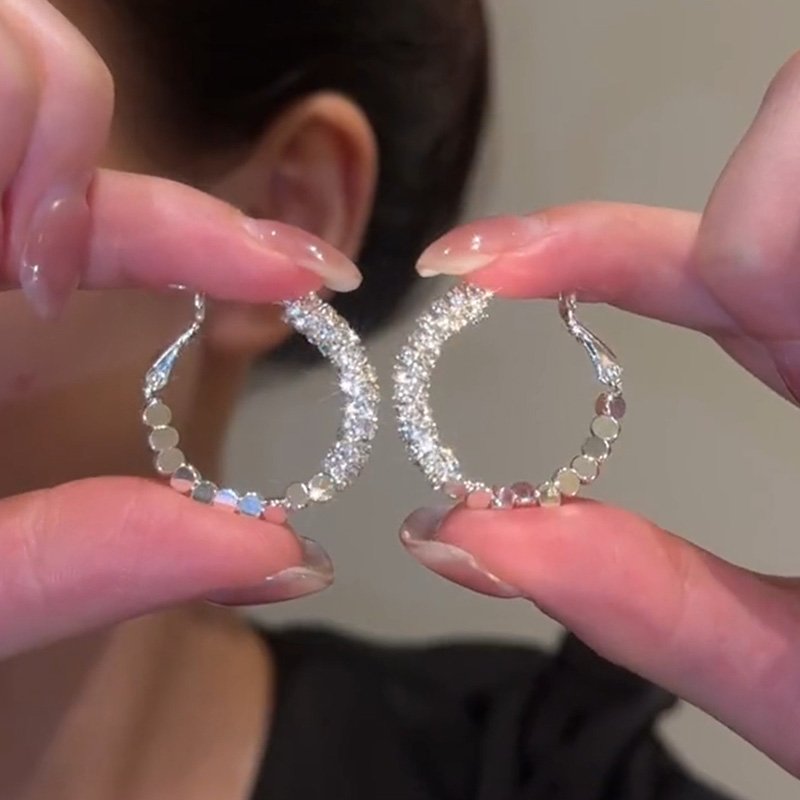 碎銀子圈圈純銀耳環