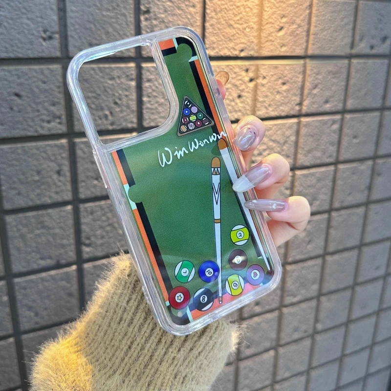 創意流沙殼 趣味桌球iphone保護殼