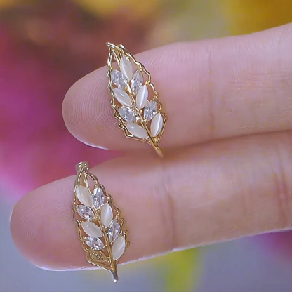 氣質輕奢貓眼石麥穗耳環