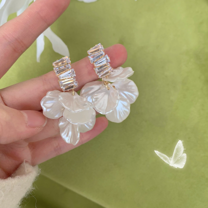 貝殼花朵花瓣耳環